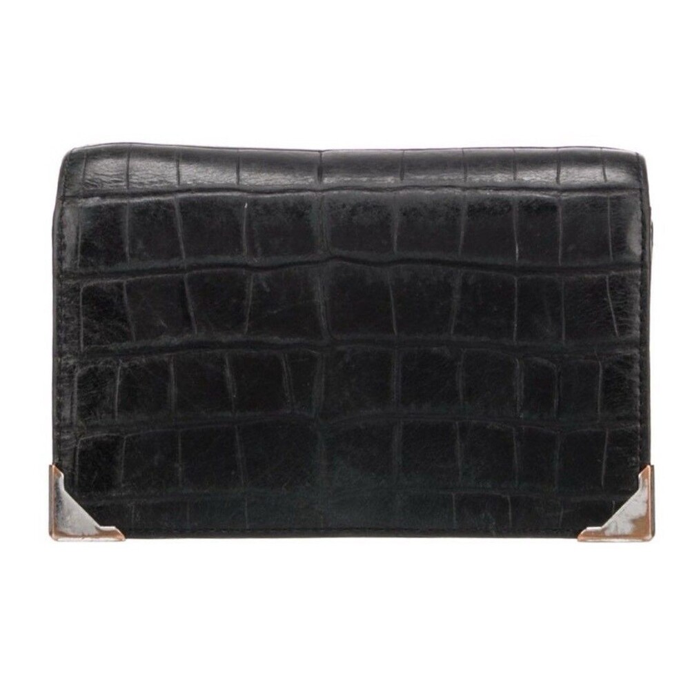 ALEXANDER WANG Embossed Leather Portfolio Black Good Used Condition